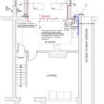 Ground floor plan showing full house layout with new rear extension added