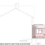 Section elevation drawing showing the rear extension replacing the old conservatory